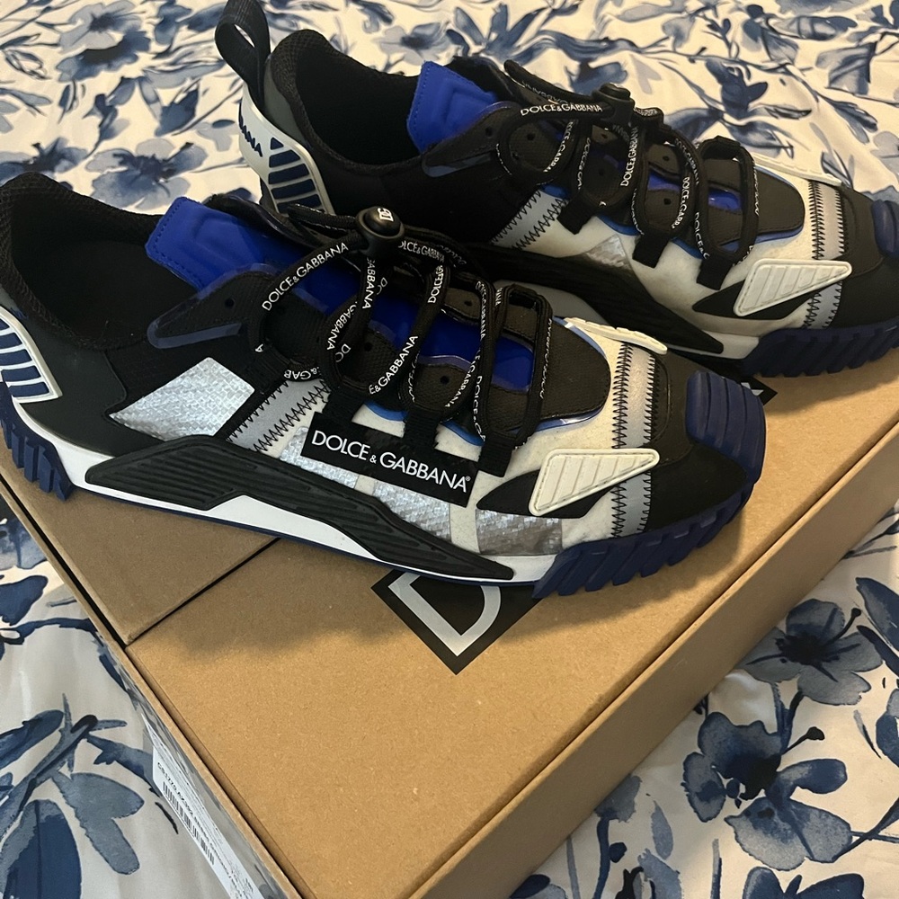 Dolce & Gabbana Black and Blue Sneakers- Authentic